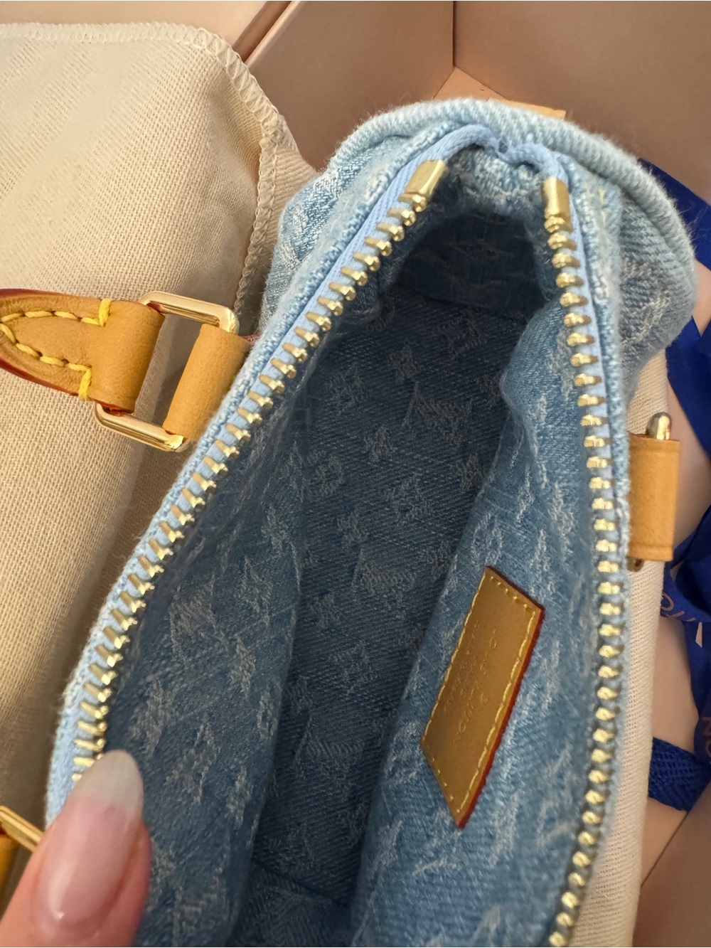 Louis Vuitton Light Blue Denim Nano Speedy 2023 - Picture 6 of 16